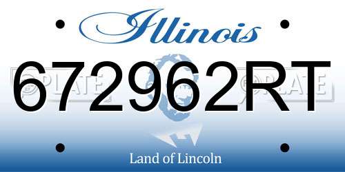 672962RT Illinois License Plate