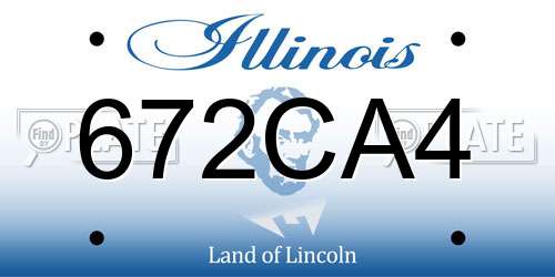 672CA4 Illinois License Plate