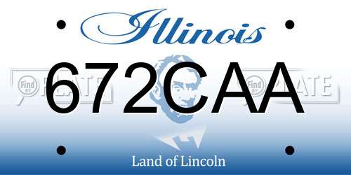 672CAA Illinois License Plate