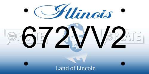 672VV2 Illinois License Plate