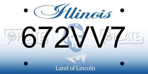 672VV7 Illinois License Plate