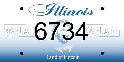 6734 Illinois License Plate