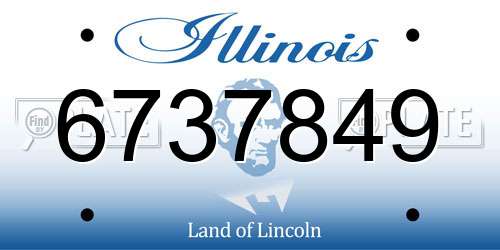 6737849 Illinois License Plate