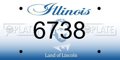 6738 Illinois License Plate