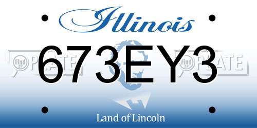 673EY3 Illinois License Plate