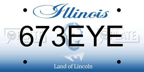 673EYE Illinois License Plate