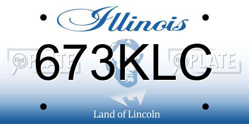 673KLC Illinois License Plate