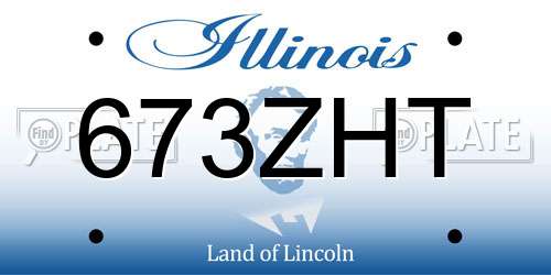 673ZHT Illinois License Plate