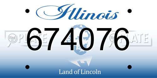 674076 Illinois License Plate