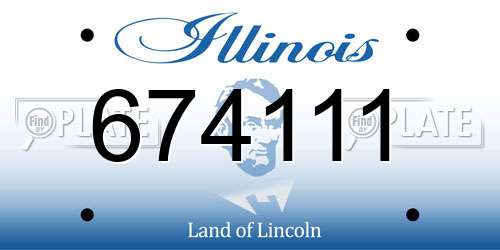 674111 Illinois License Plate