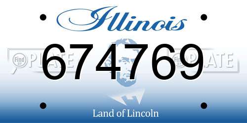 674769 Illinois License Plate