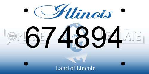 674894 Illinois License Plate