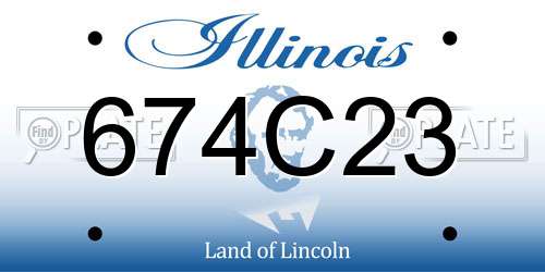 674C23 Illinois License Plate