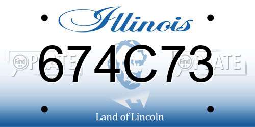 674C73 Illinois License Plate