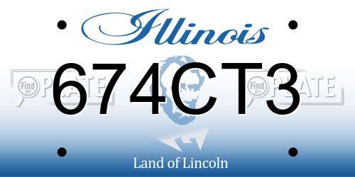 674CT3 Illinois License Plate