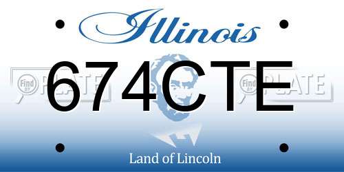 674CTE Illinois License Plate