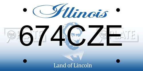 674CZE Illinois License Plate