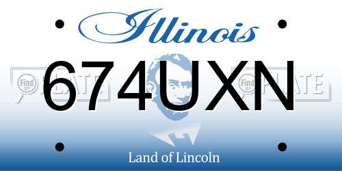 674UXN Illinois License Plate