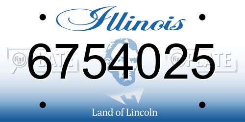 6754025 Illinois License Plate