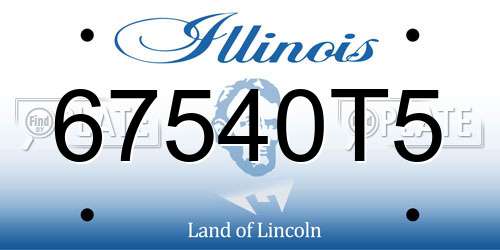 67540T5 Illinois License Plate
