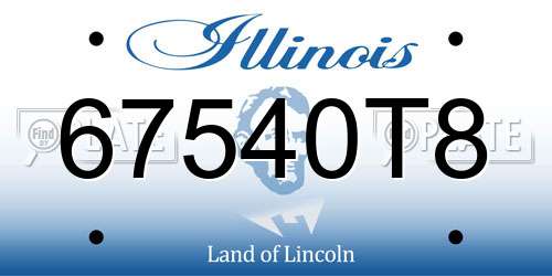 67540T8 Illinois License Plate