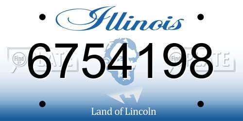 6754198 Illinois License Plate