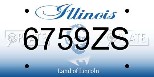 6759ZS Illinois License Plate