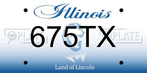675TX Illinois License Plate
