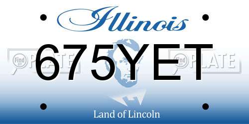 675YET Illinois License Plate