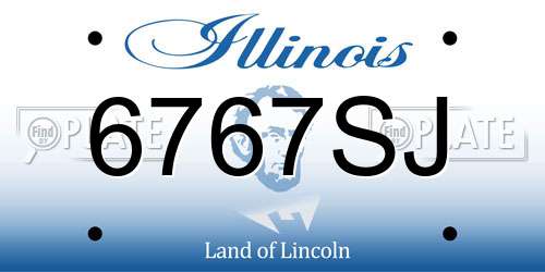 6767SJ Illinois License Plate