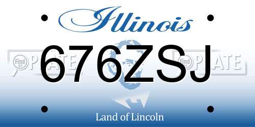 676ZSJ Illinois License Plate