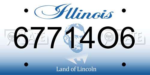 67714O6 Illinois License Plate