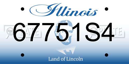 67751S4 Illinois License Plate
