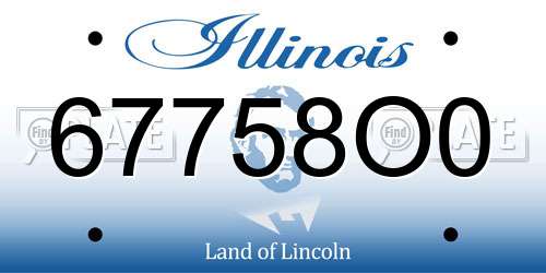 67758O0 Illinois License Plate