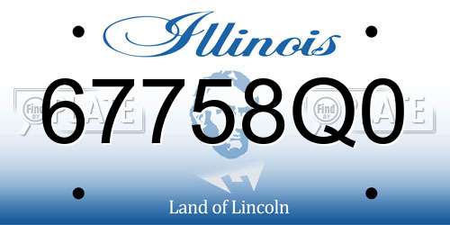 67758Q0 Illinois License Plate
