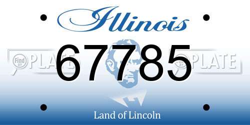 67785 Illinois License Plate