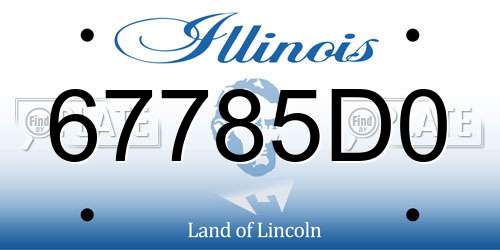 67785D0 Illinois License Plate