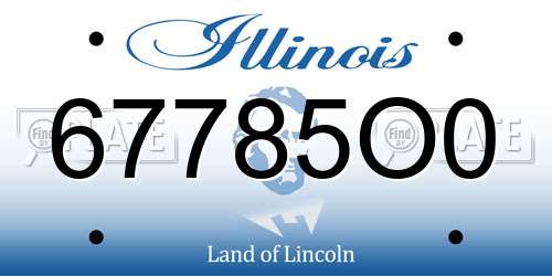 67785O0 Illinois License Plate