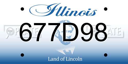 677D98 Illinois License Plate