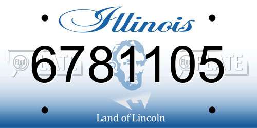 6781105 Illinois License Plate