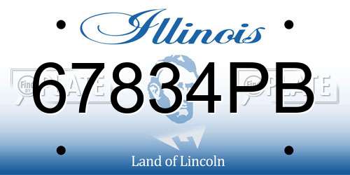 67834PB Illinois License Plate