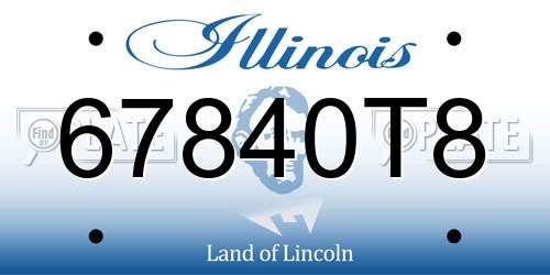 67840T8 Illinois License Plate