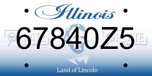 67840Z5 Illinois License Plate