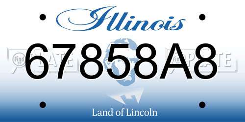 67858A8 Illinois License Plate