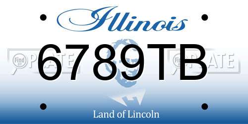 6789TB Illinois License Plate
