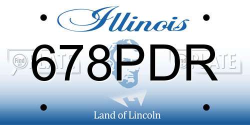 678PDR Illinois License Plate