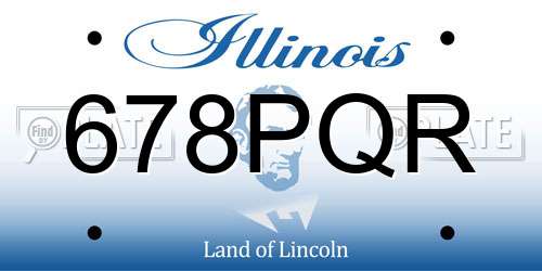 678PQR Illinois License Plate