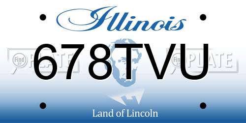 678TVU Illinois License Plate