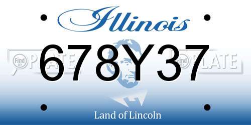 678Y37 Illinois License Plate