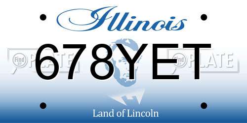 678YET Illinois License Plate